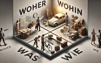 Die Fragewörter „Woher“, „Wohin“, „Was“ und „Wie“