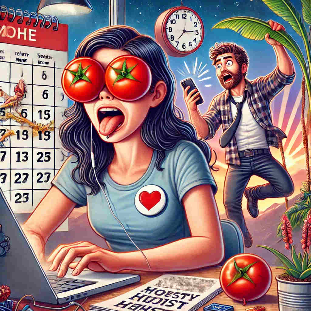 Tomaten, Palmen und das Herz auf der Zunge – Ein chaotischer Tag im Büro