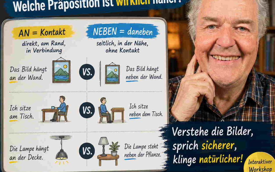 „An oder neben?“ – Die kleine Frage, die deinem Deutsch eine ganz neue Tiefe gibt