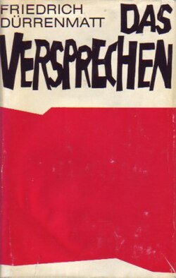 Umschlag der Erstausgabe von Das Versprechen von Friedrich Dürrenmatt, 1958