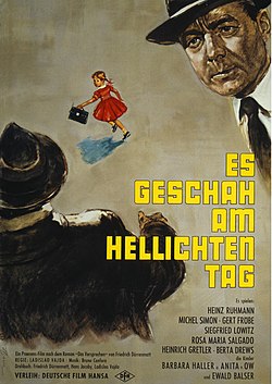Filmplakat von Es geschah am hellichten Tag, 1958, mit Heinz Rühmann