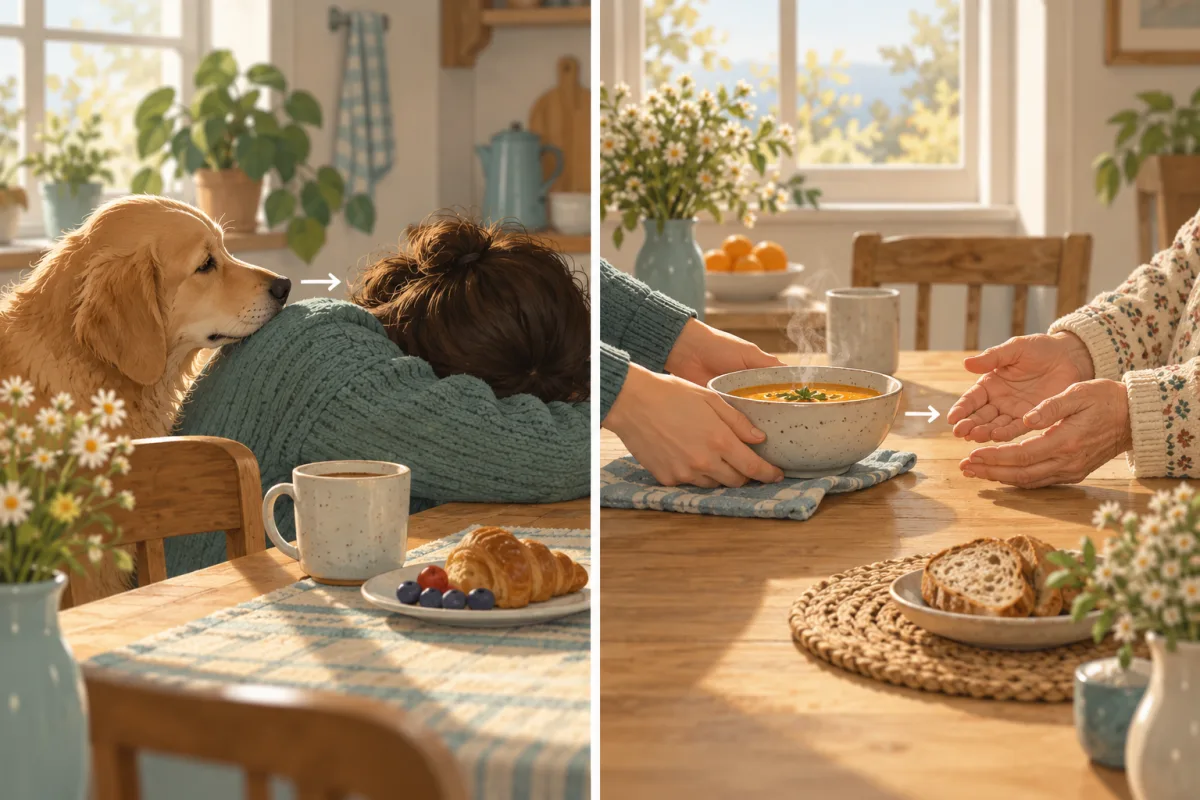 Ein Hund weckt jemanden, eine Suppe wird der Oma gereicht – Personalpronomen Dativ oder Akkusativ: wen weckt man, wem schmeckt es.